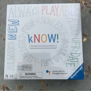 Know! The always up to date quiz game. Works with Google Assistant. New Sealed
